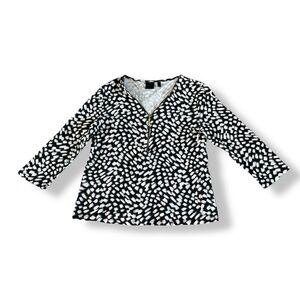 [Rafaella] Cheetah Print Zipper Top